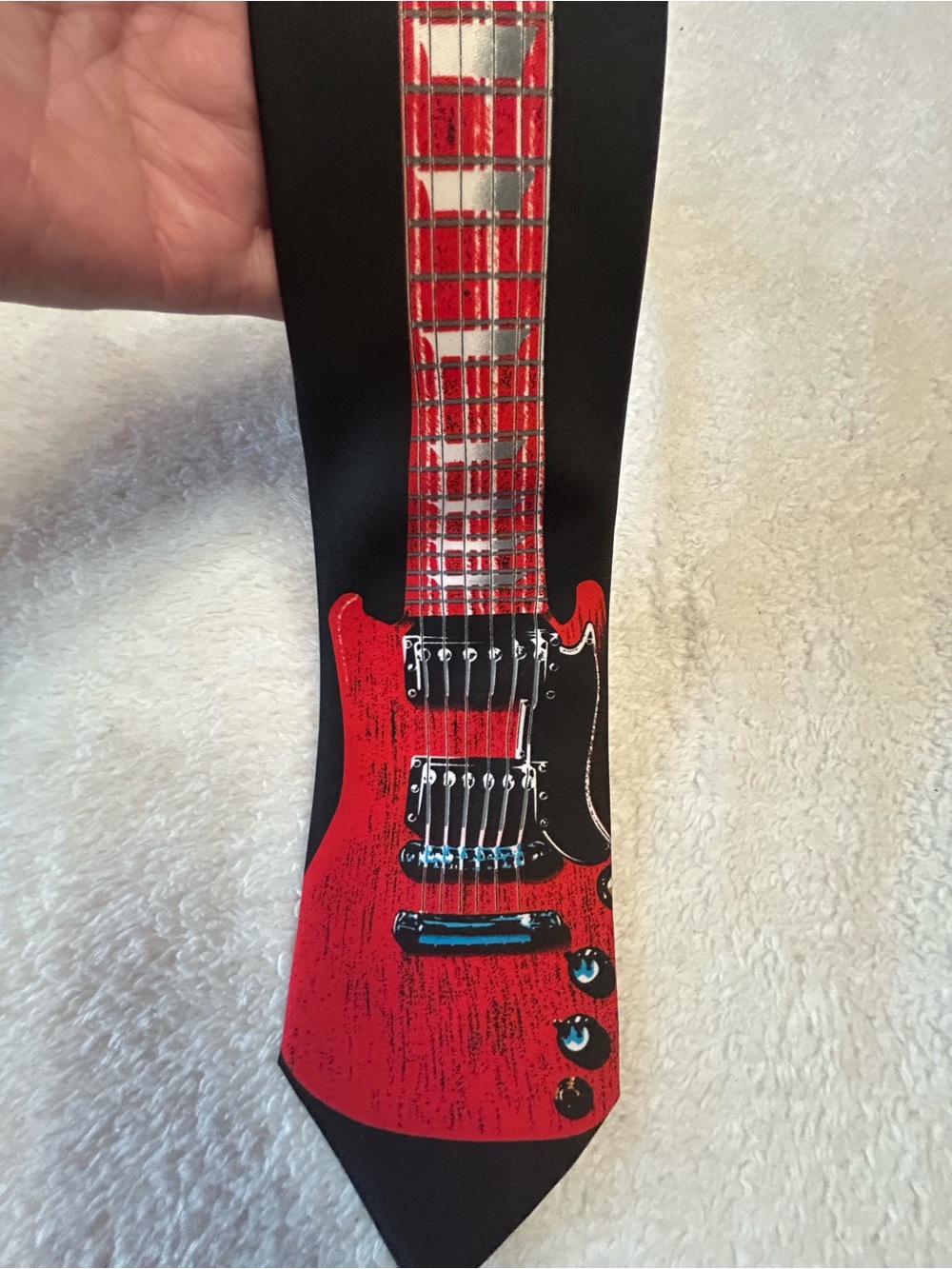 🎁3 for $30 - Red Electric Guitar Graphic Tie